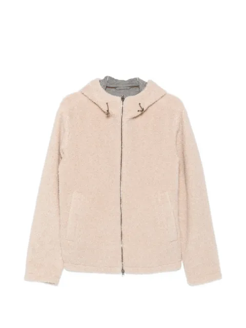 Herno fleece-texture hooded jacket