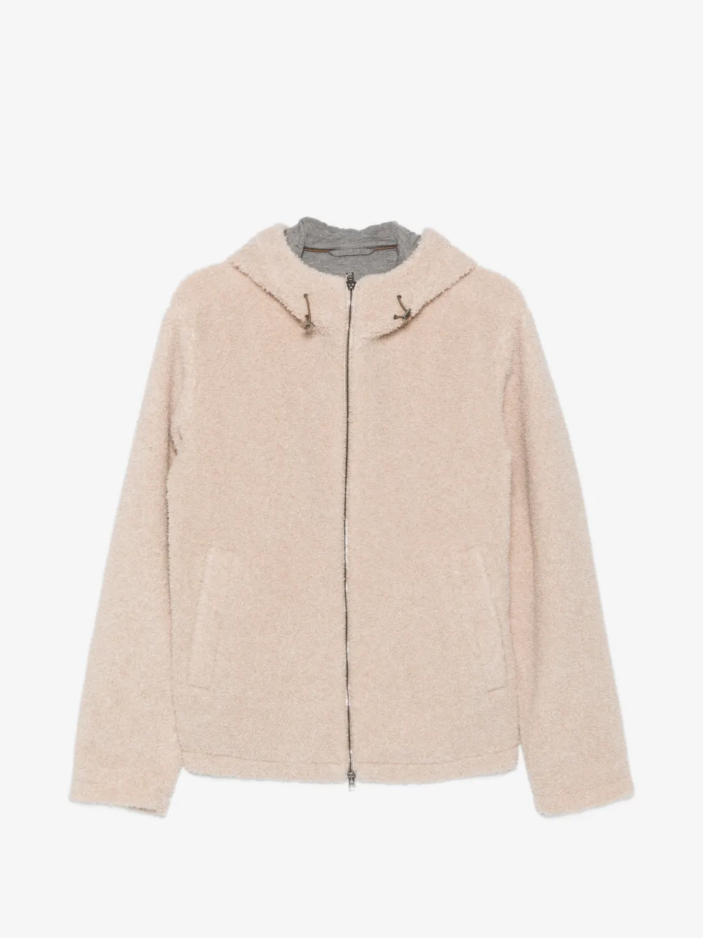 Herno fleece-texture hooded jacket | Neutrals | Image 1