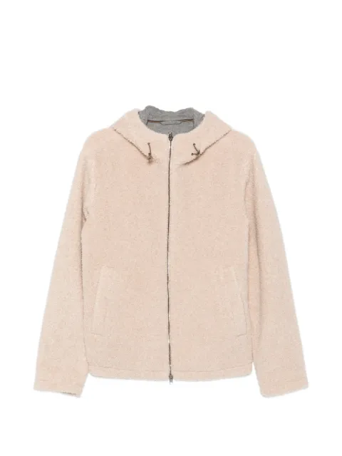 Herno fleece-texture hooded jacket