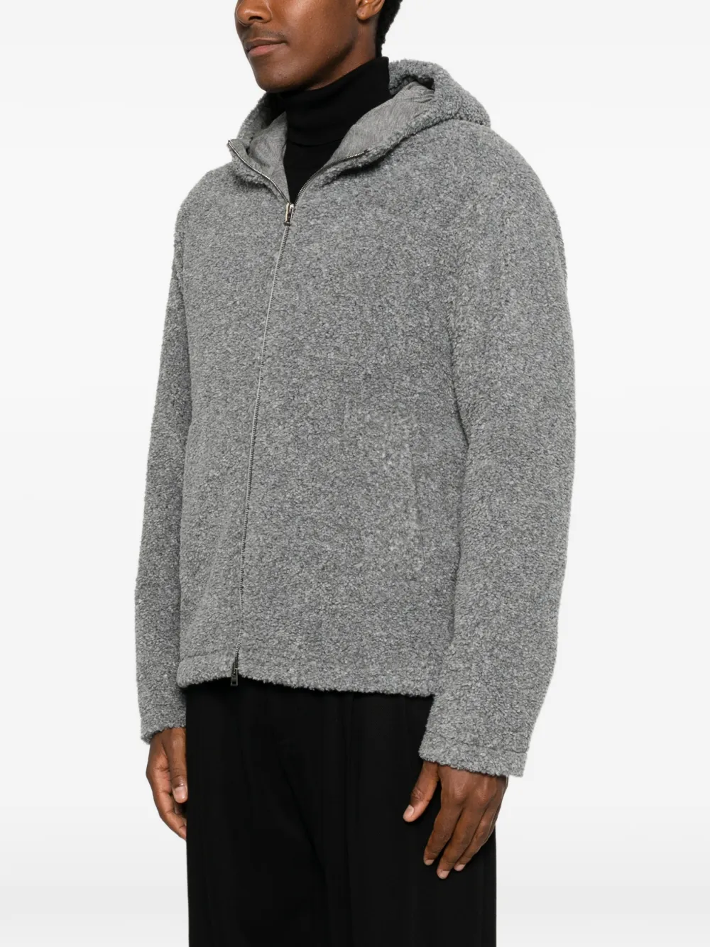 Herno Jas met capuchon en bouclé-effect Grijs