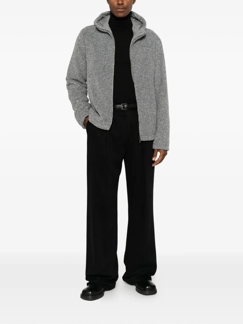 Herno Jas met capuchon en bouclé-effect Grijs
