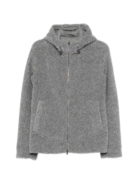 Herno hooded bouclé-effect coat