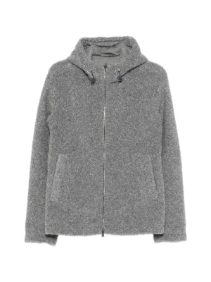 Yohji Yamamoto logo-print Wool Hooded Jacket | Grey | FARFETCH