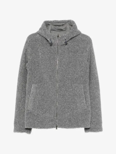 Herno manteau en tweed à capuche