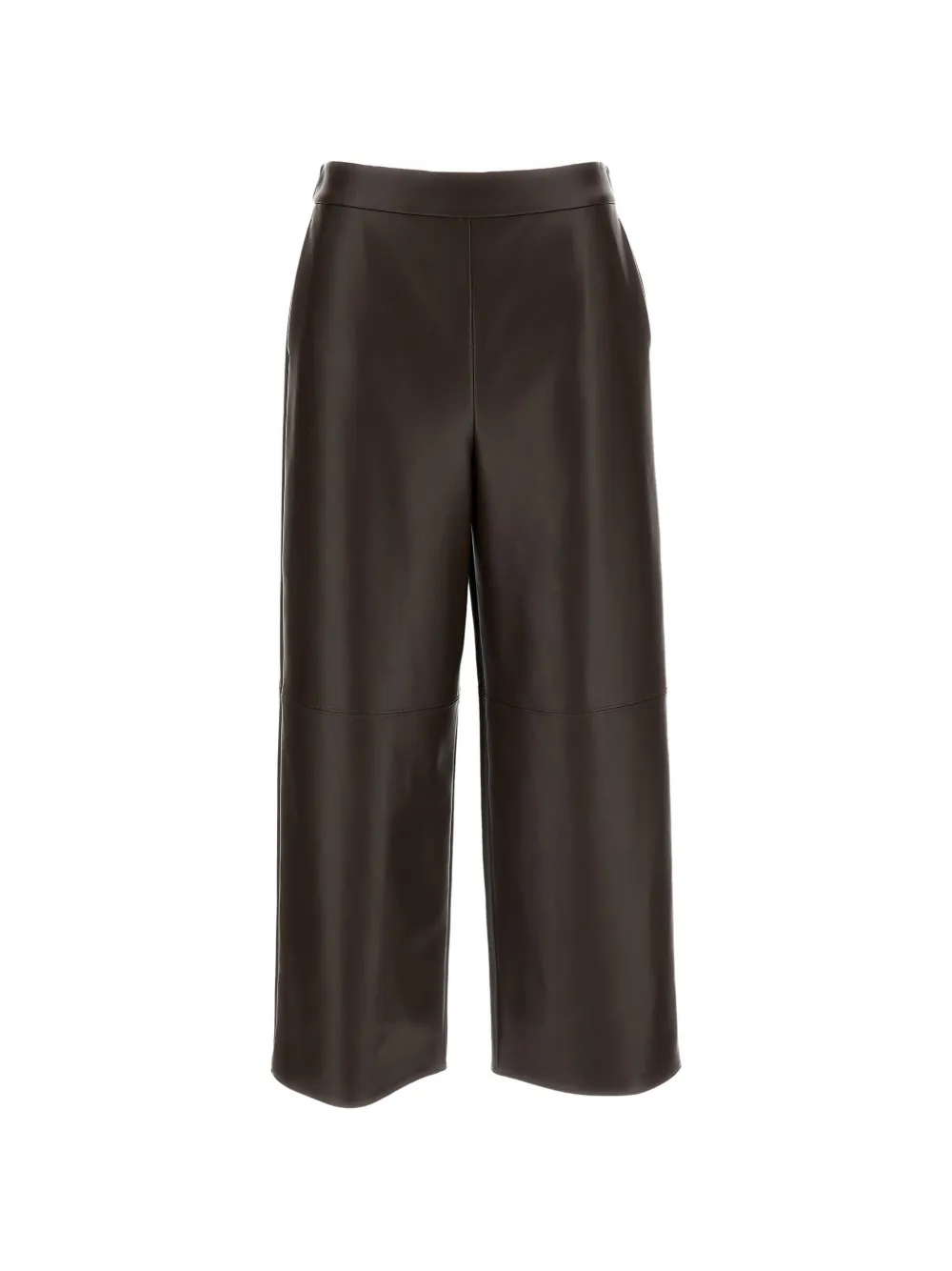 'S Max Mara coated-jersey cropped trousers - Marrone