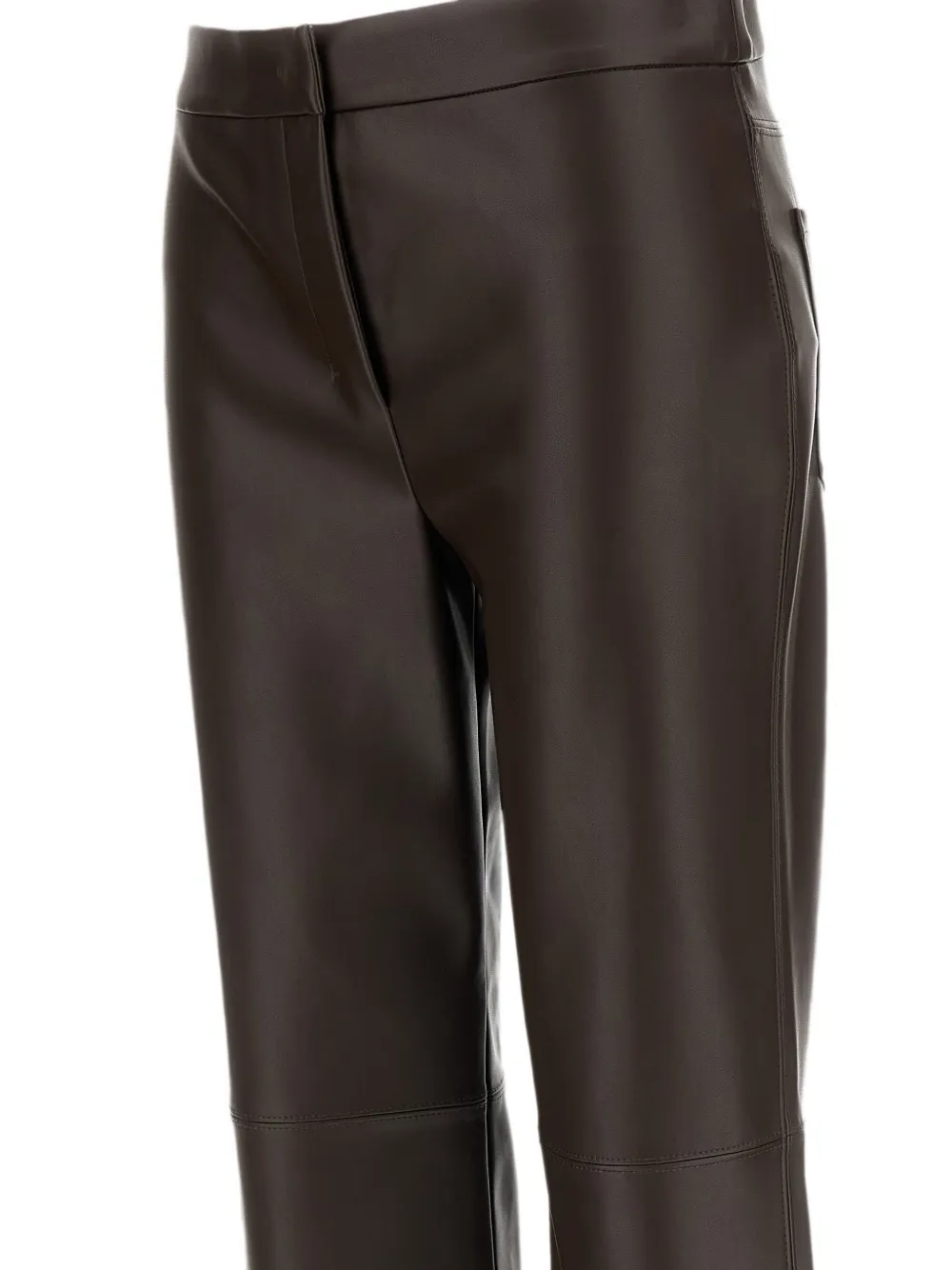 'S Max Mara Sublime slim-fit broek met leren effect Bruin