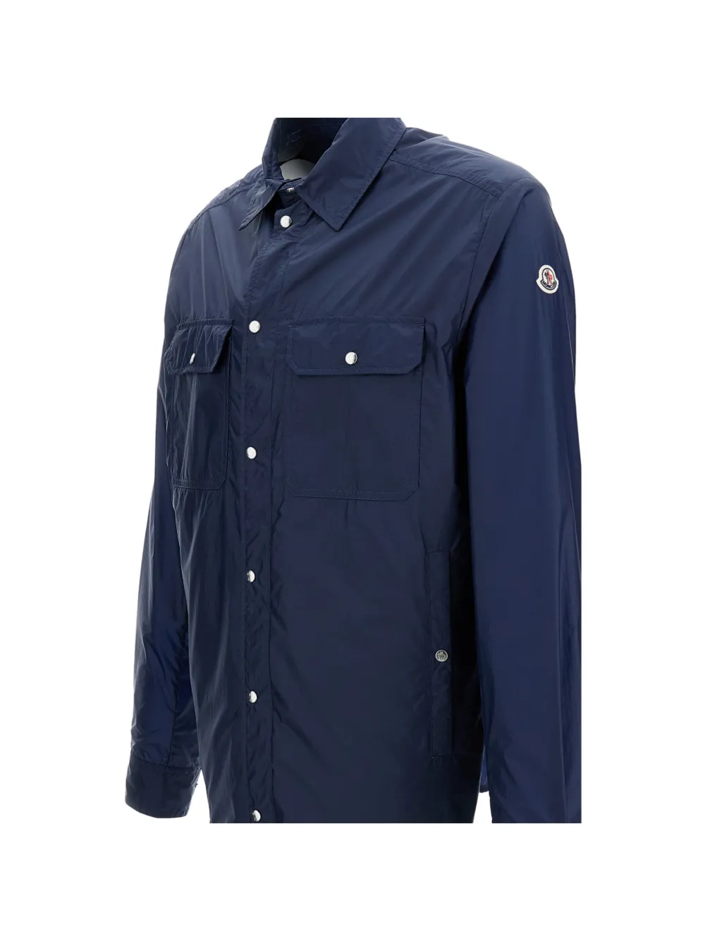 Moncler Shirtjack met logopatch Blauw