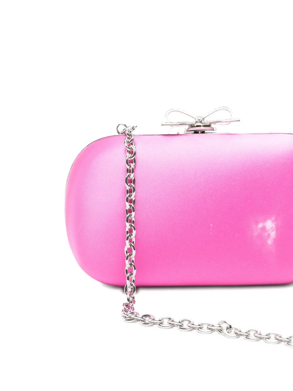Self-Portrait Satijnen clutch met strikdetail Roze