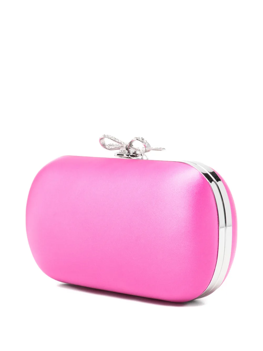 Self-Portrait Satijnen clutch met strikdetail Roze