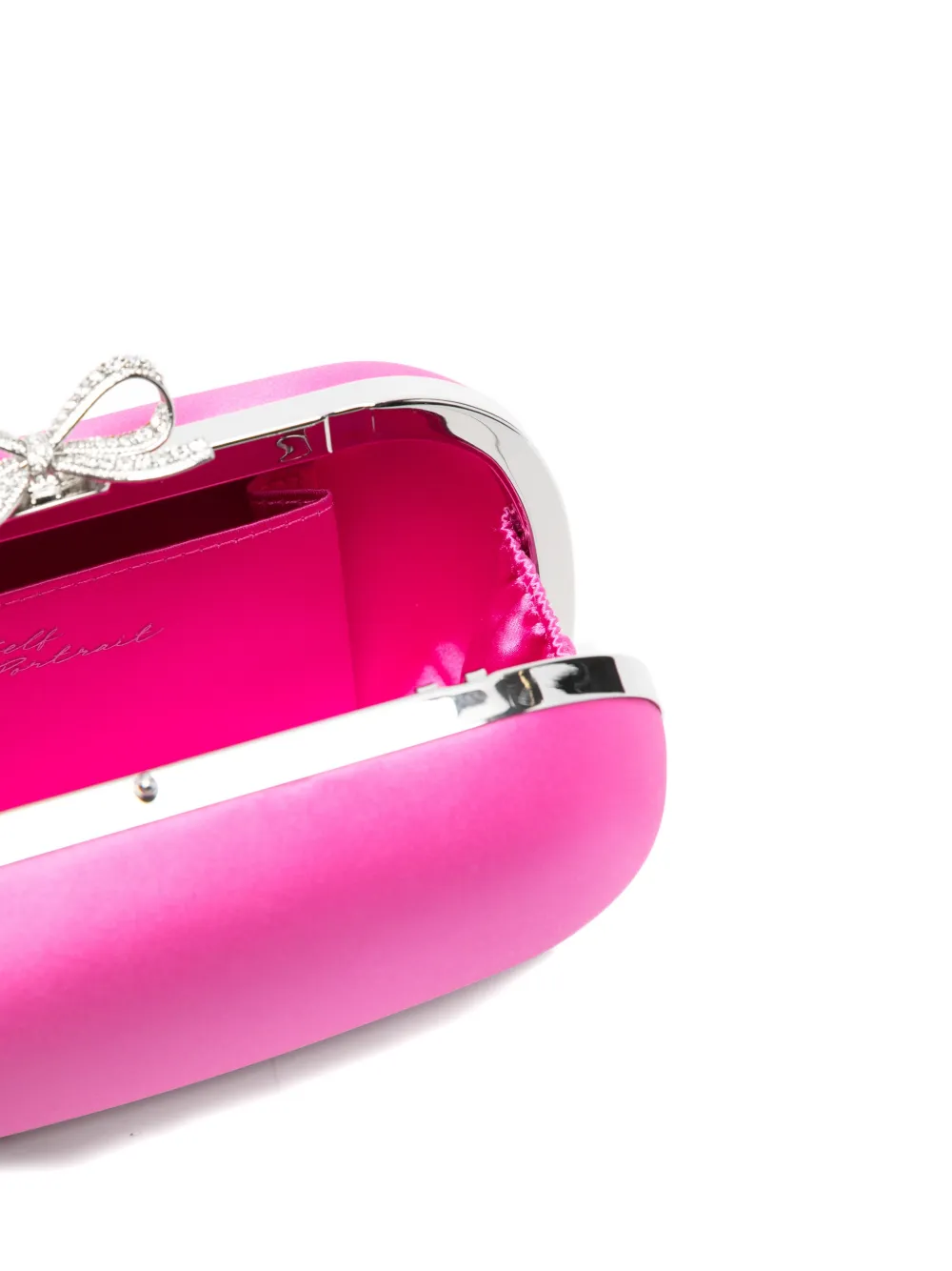Self-Portrait Satijnen clutch met strikdetail Roze