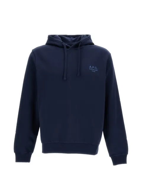 A.P.C. logo-embroidered drawstring hoodie