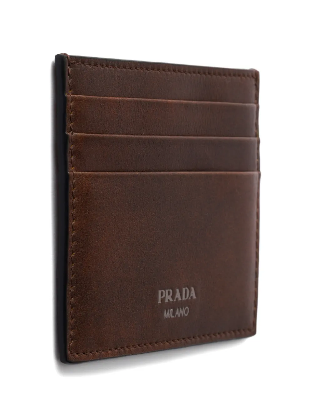 Prada Leren pasjeshouder Bruin