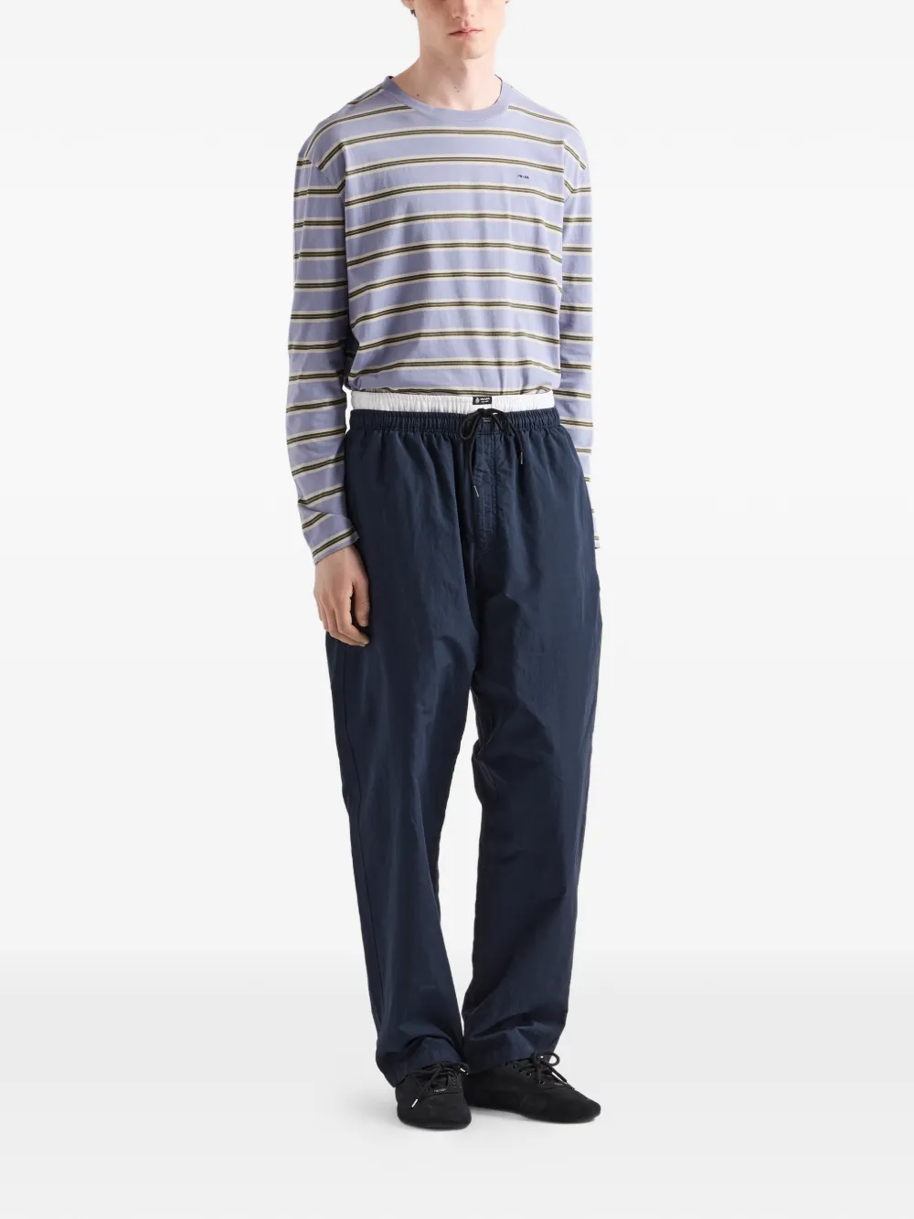 Prada Broek van linnenblend Blauw
