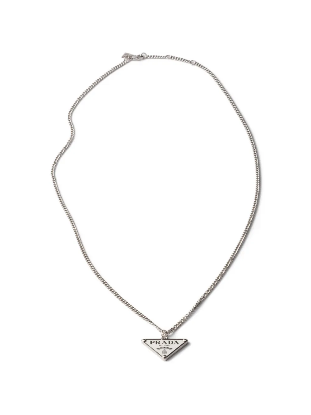 Prada enameled metal necklace - Argento