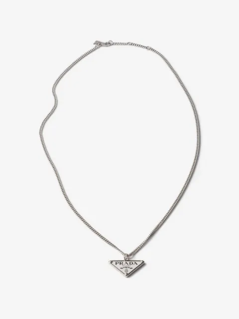 Prada enameled metal necklace