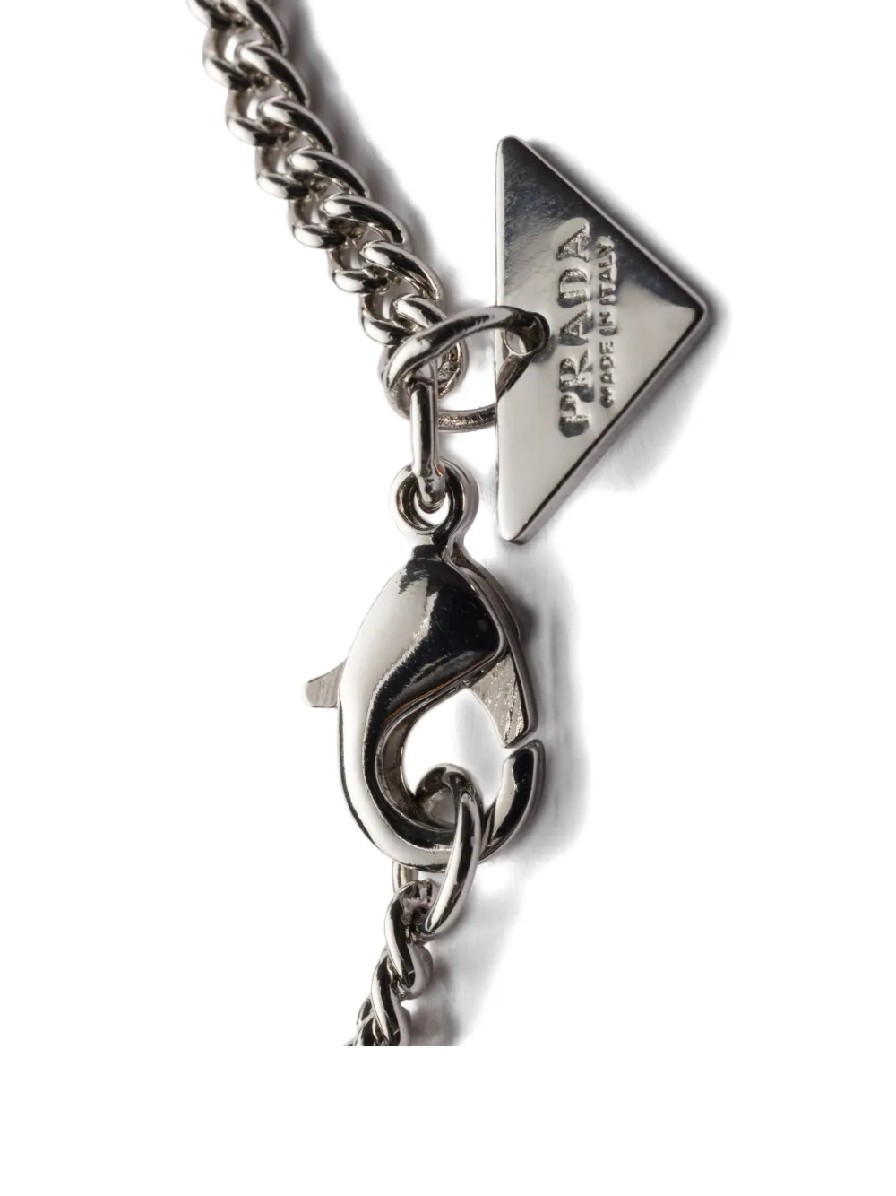 PRADA ネックレス Prada Enameled Metal Necklace | Silver | FARFETCH