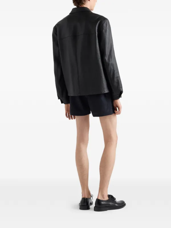 Prada Nappa Leather Jacket | Black | FARFETCH RO