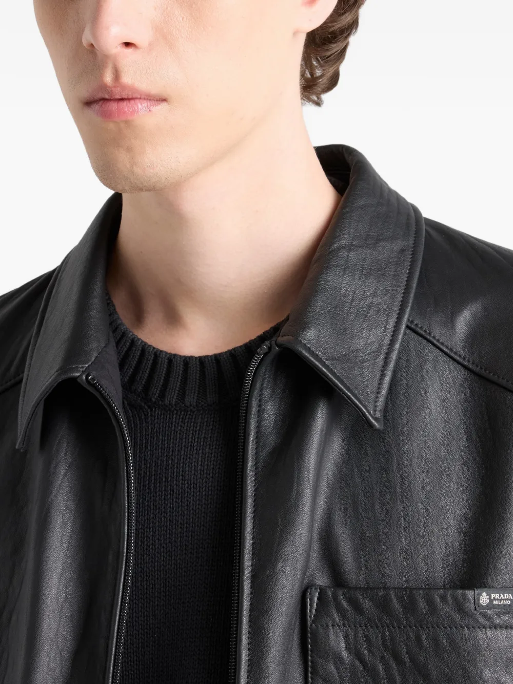 Prada Jack van nappa leer Zwart