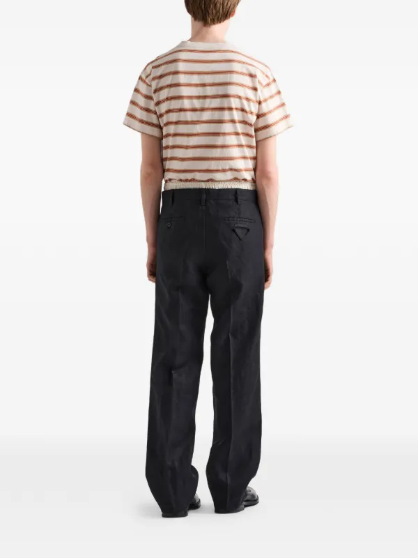 Prada Linen Pants | Black | FARFETCH