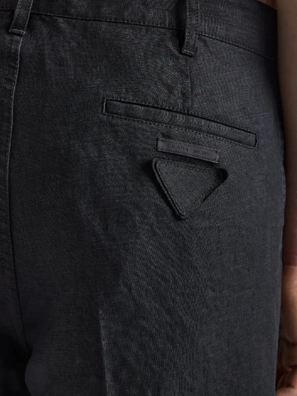 Prada Linen Pants | Black | FARFETCH