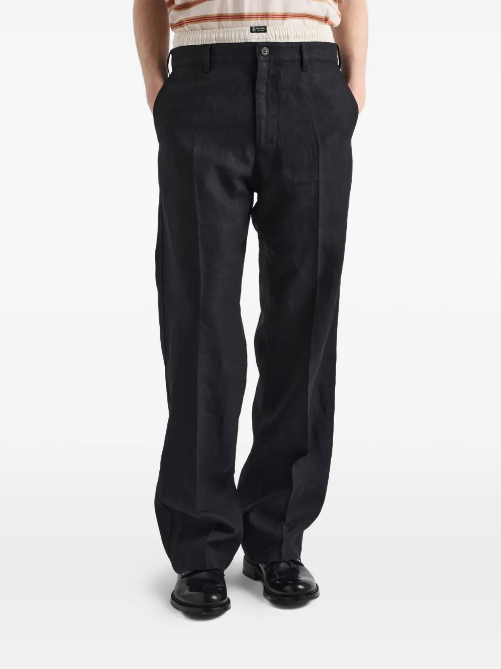 Prada Linnen broek Zwart