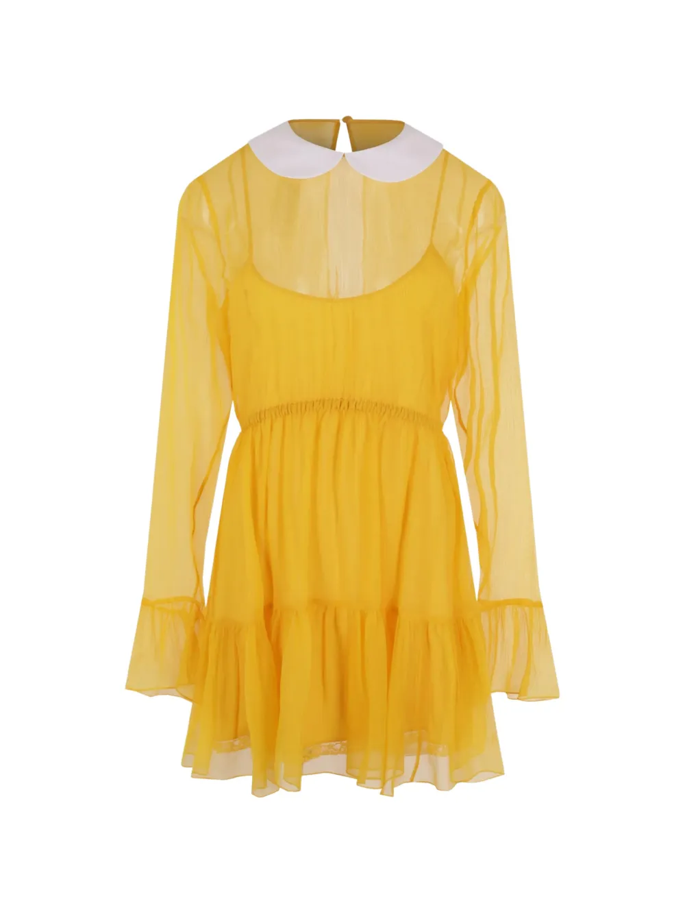 Gucci Pre-Owned robe-chemise courte à col et à volants - Jaune Gucci Pre-Owned robe-chemise courte à col et à volants - Jaune