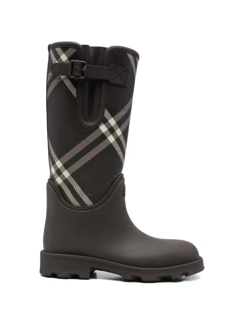 Burberry Pre-Owned check side-buckle rain boots