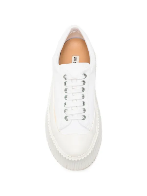 JIL SANDER ホワイト レースアップシューズ Jil Sander Pre-Owned レースアップ スニーカー | ホワイト | FARFETCH JP