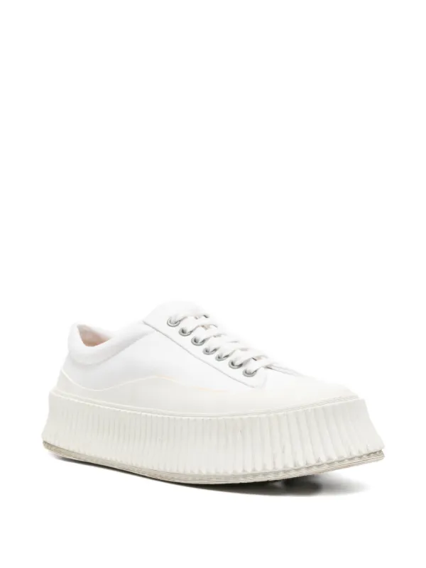 JIL SANDER ホワイト レースアップシューズ Jil Sander Pre-Owned レースアップ スニーカー | ホワイト | FARFETCH JP