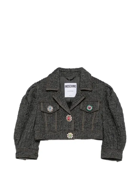 Moschino Pre-Owned chamarra corta con detalles de cristal