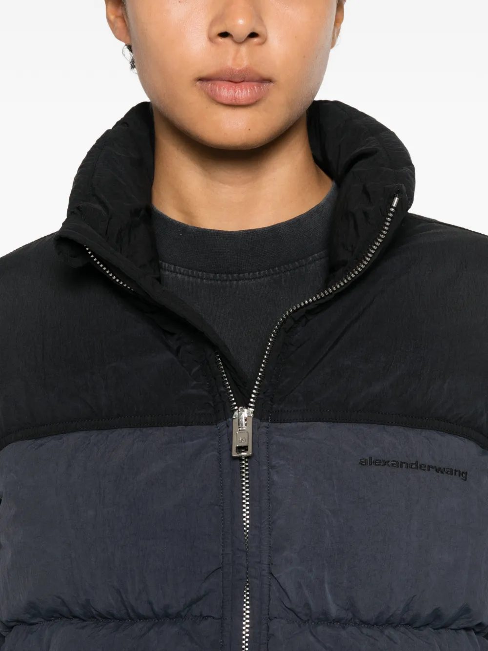 Pre-Owned Alexander Wang Cropped Padded Jacket | Grey | FARFETCH