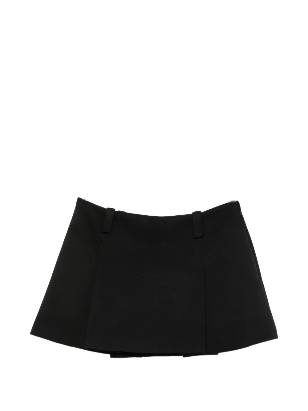 Miu Miu Pre-Owned minijupe plissée à plaque logo - Noir