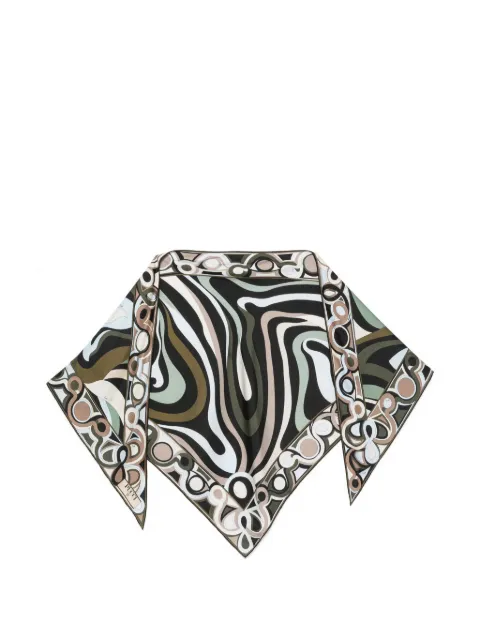 PUCCI Pre-Owned Marmo-print silk triangle scarf