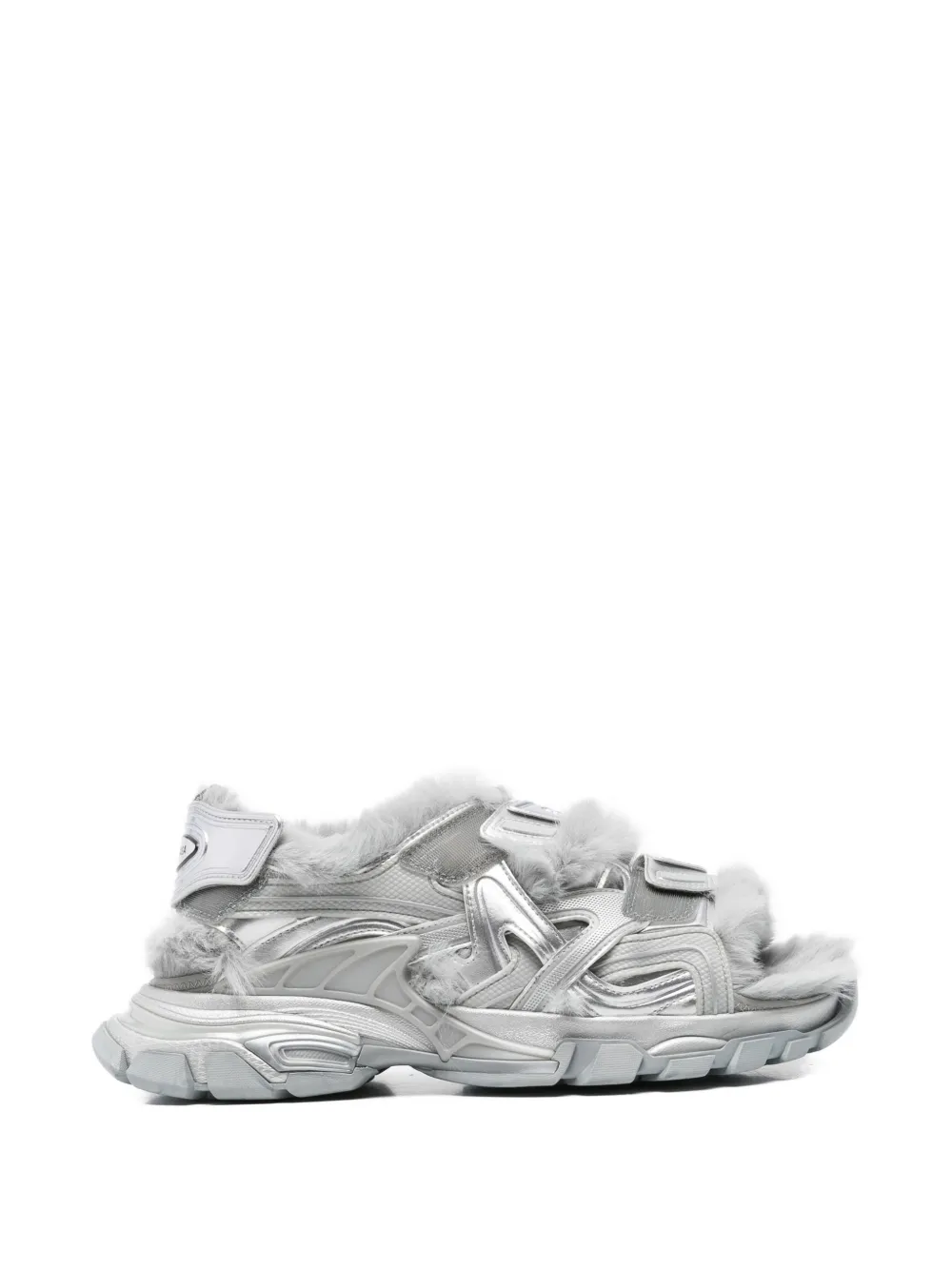 Balenciaga Pre-Owned Sandali Track in finta pelliccia - Argento