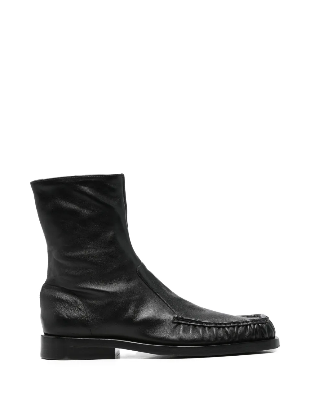 Pre-owned Jil Sander Side-zip Leather Ankle Boots In Black
