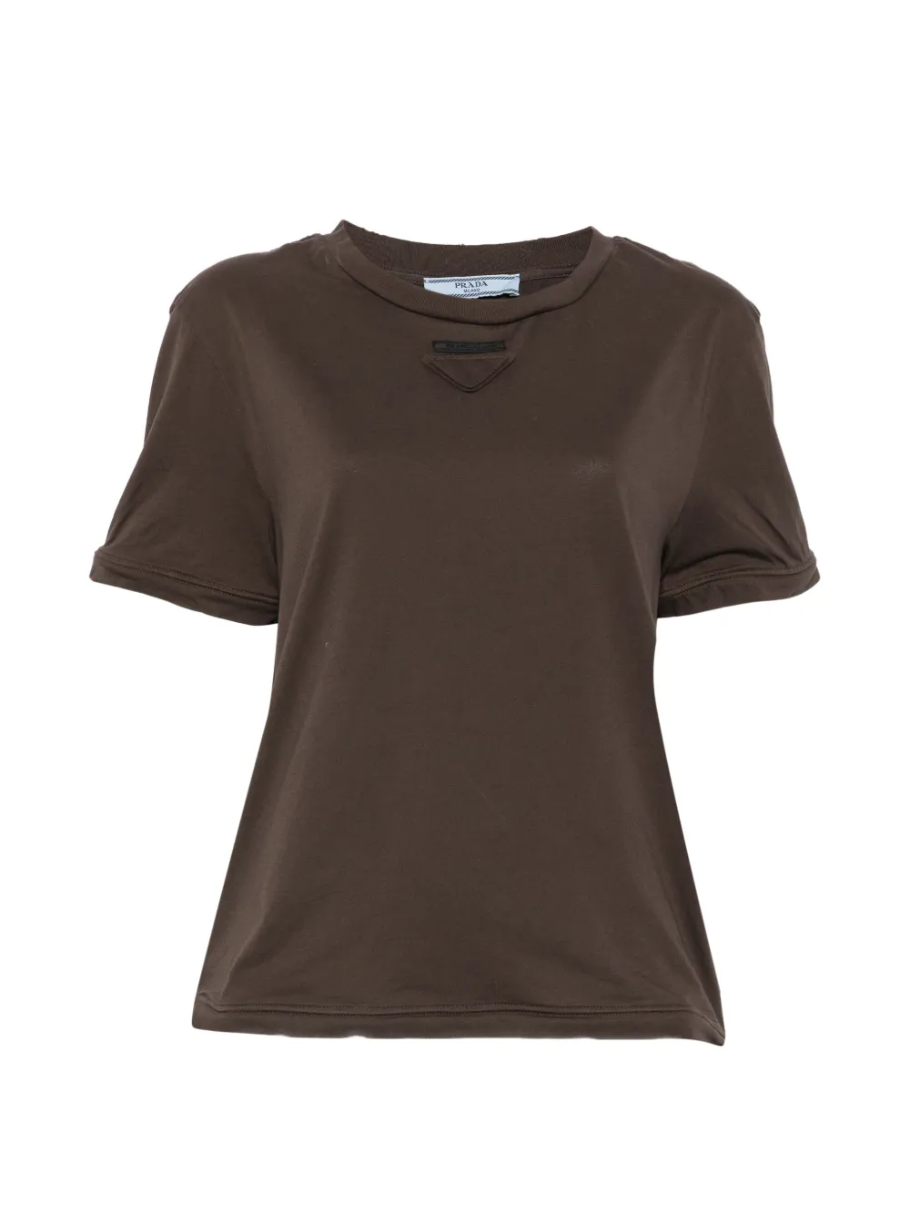 Prada Pre-Owned T-shirt con applicazione logo - Marrone