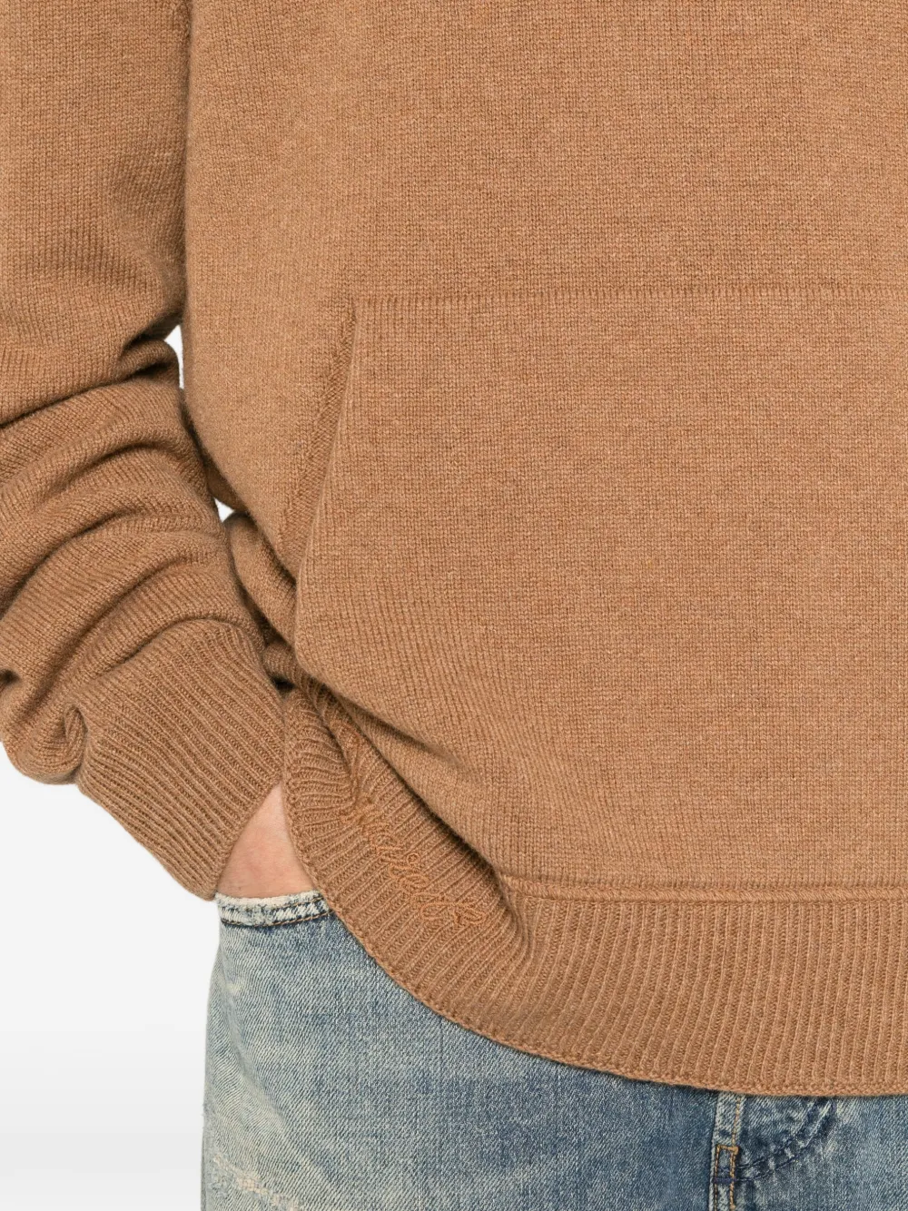 DSQUARED2 crew-neck pouch-pocket sweater Bruin