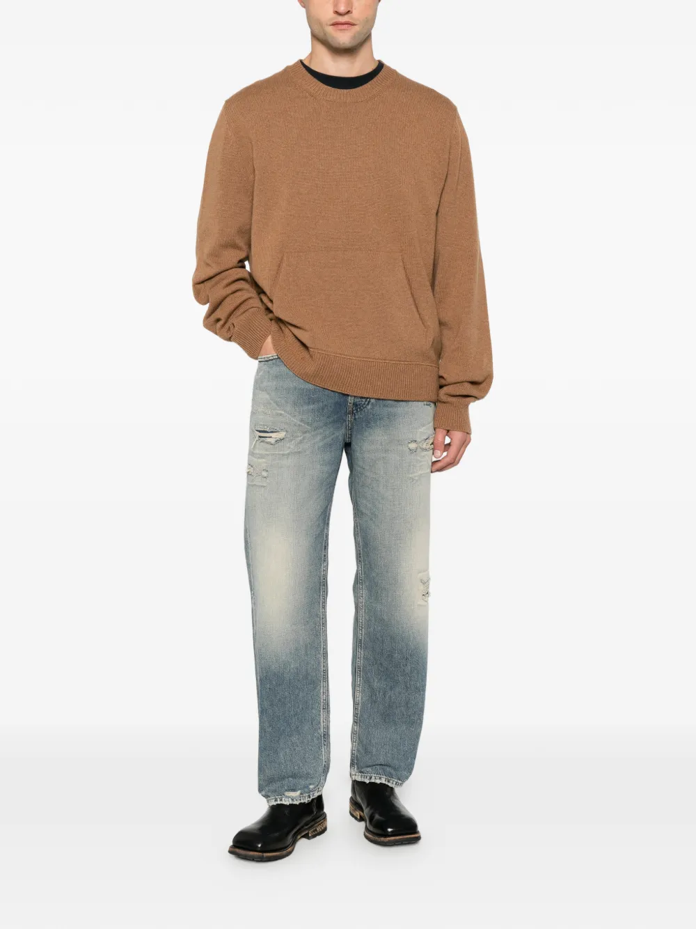 DSQUARED2 crew-neck pouch-pocket sweater Bruin
