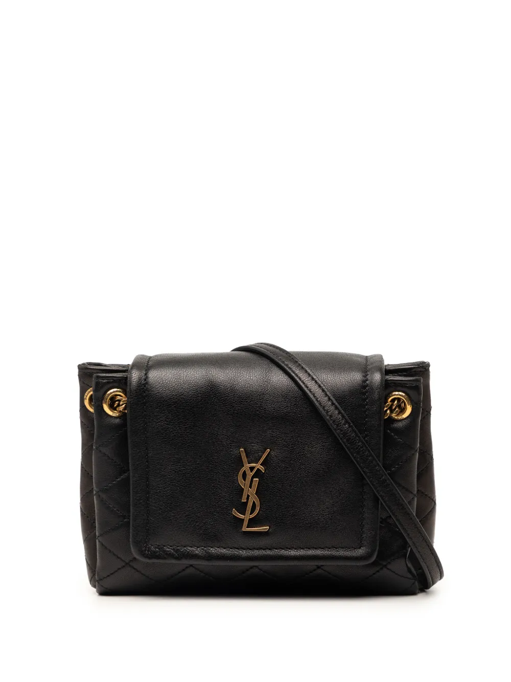 Saint Laurent Pre-Owned 2023 Mini Quilted Lambskin Monogram Nolita Bag crossbody bag - Black