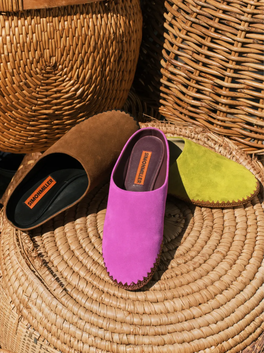 Simon Miller Riad whipstitch-trim mules Groen