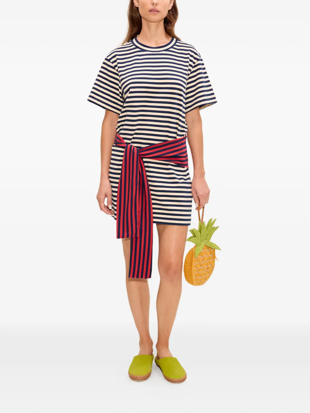 Simon Miller Lottie gestreepte T-shirtjurk Blauw