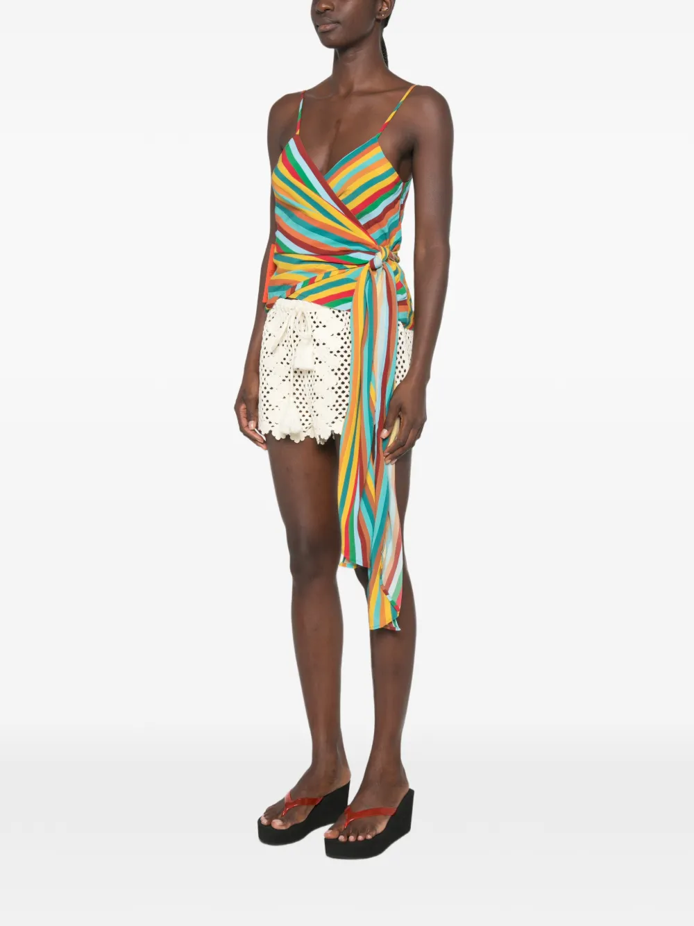 Simon Miller Marlowe crepe tanktop met strik Blauw