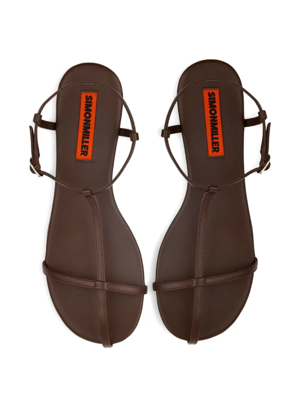 Simon Miller Cage leather flat sandals Bruin