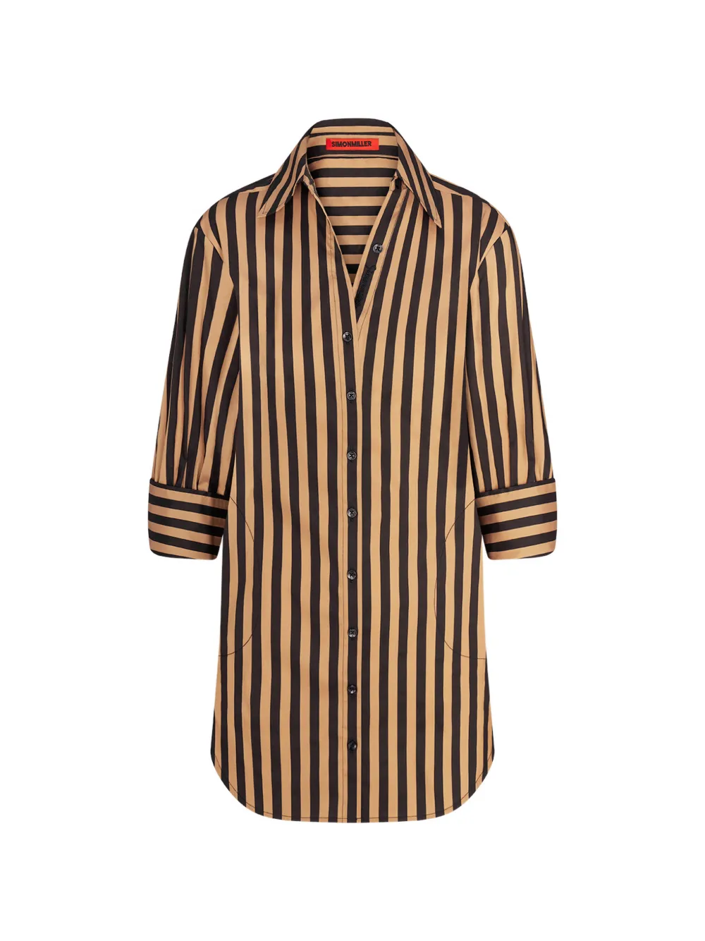 Simon Miller Kena striped mini shirt dress - Nero
