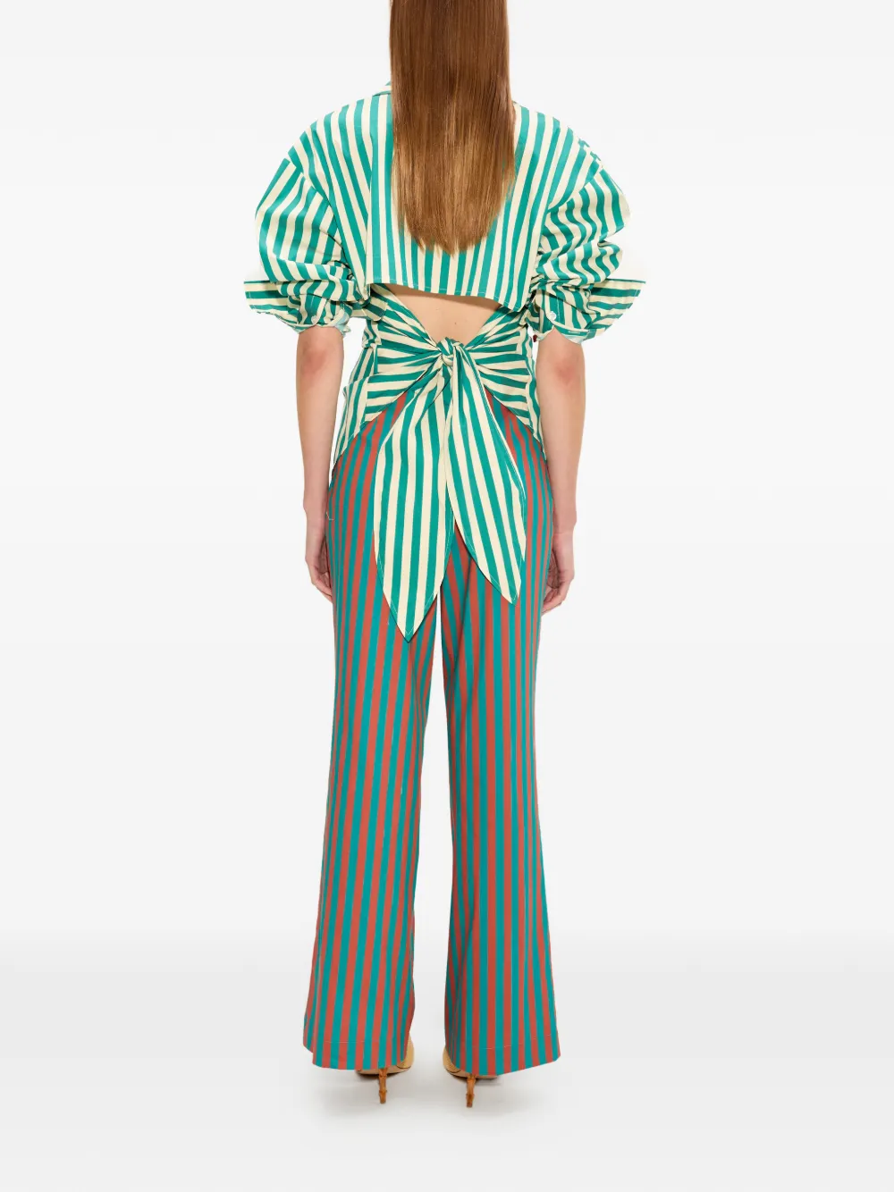 Simon Miller Loch gestreepte popeline blouse Groen