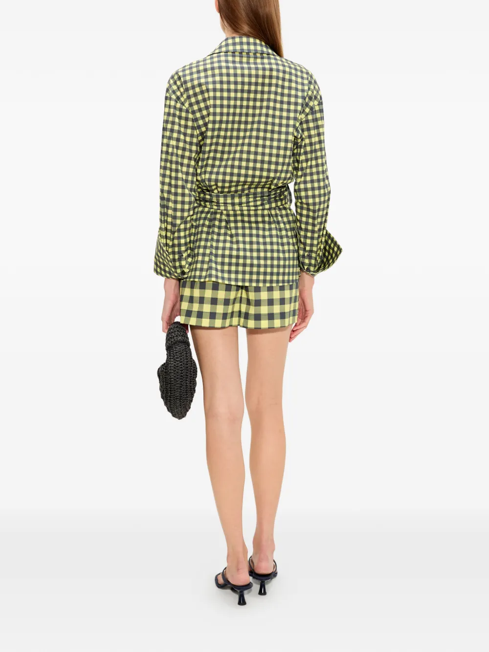 Simon Miller Anya wikkelblouse met gingham-ruit Geel