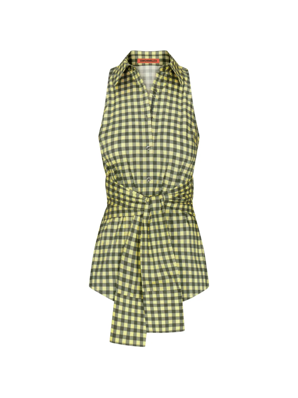 Simon Miller Inna gingham-print sleeveless shirt - Giallo
