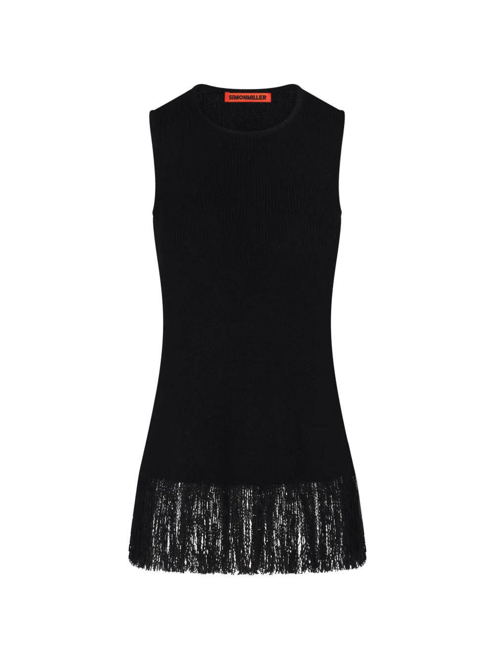 Simon Miller Top smanicato Lisel con frange - Nero