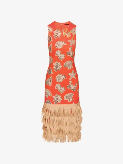 Simon Miller Jooni fringed sea-print midi dress