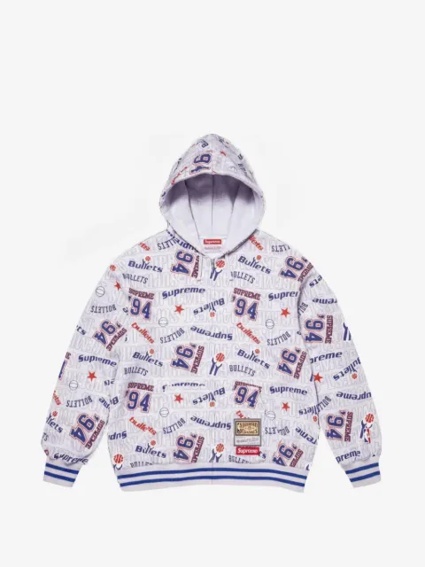 Supreme x Mitchell & Ness NBA logo-print zip-up hoodie